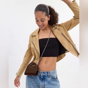 Coach Glovetanned   Top Handle Card Case Brown Maple Chain NWOT